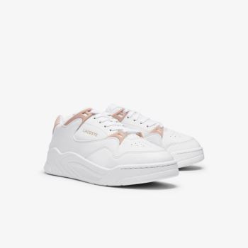 Lacoste Court Slam Leather Sneakers Dámské - Tenisky Bílé / Růžové | CZ-vwEpHg